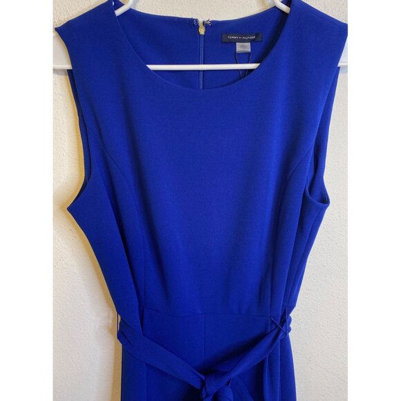 NEW TOMMY HILFIGER Jumpsuit Romper Sleeveless Belt Pant Suit Wide leg Stretch 12 - Picture 3 of 7
